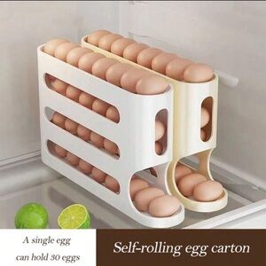 Self-Rolling Egg Organizer - White - 1 pc